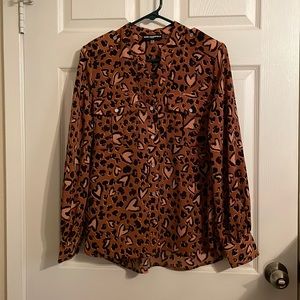 NEVER WORN! Karl Lagerfield Paris, Small Leopard Print Shirt